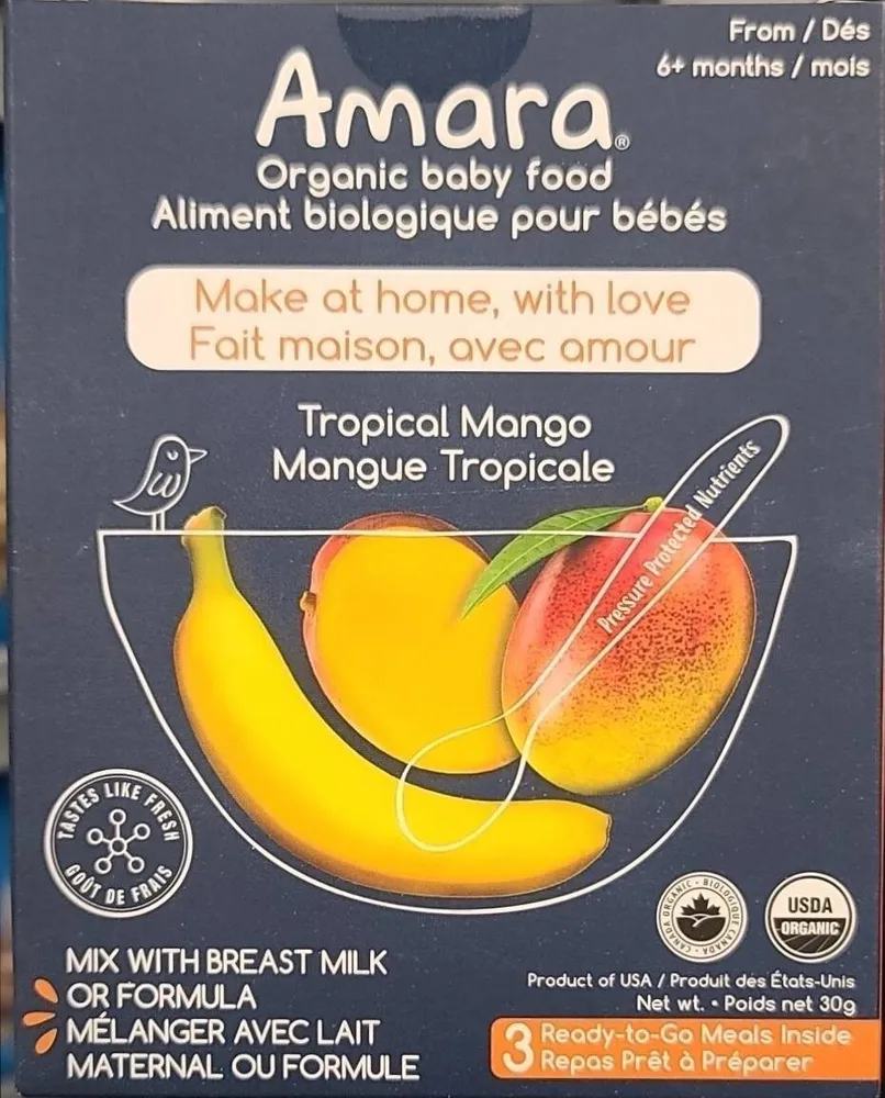 Organic baby food tropical mango