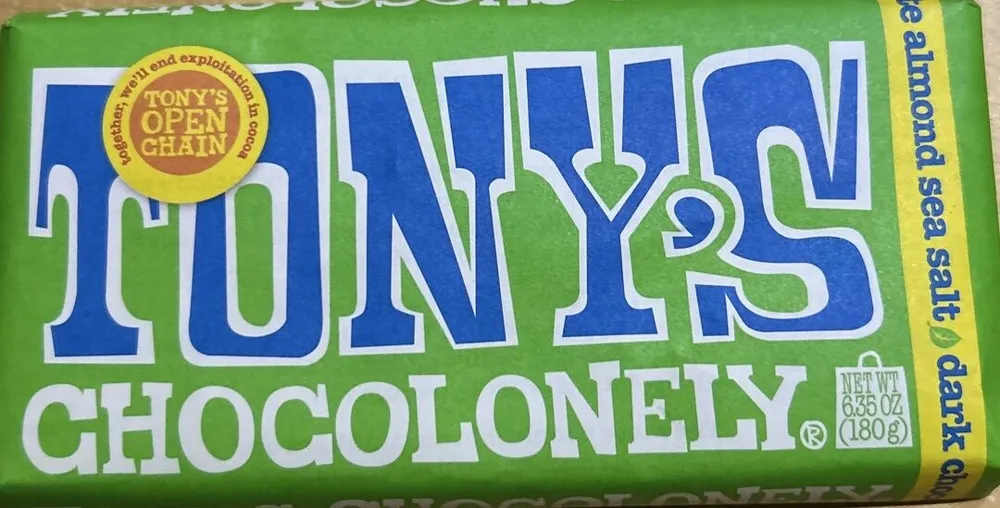 dark chocolate with almonds and sea salt