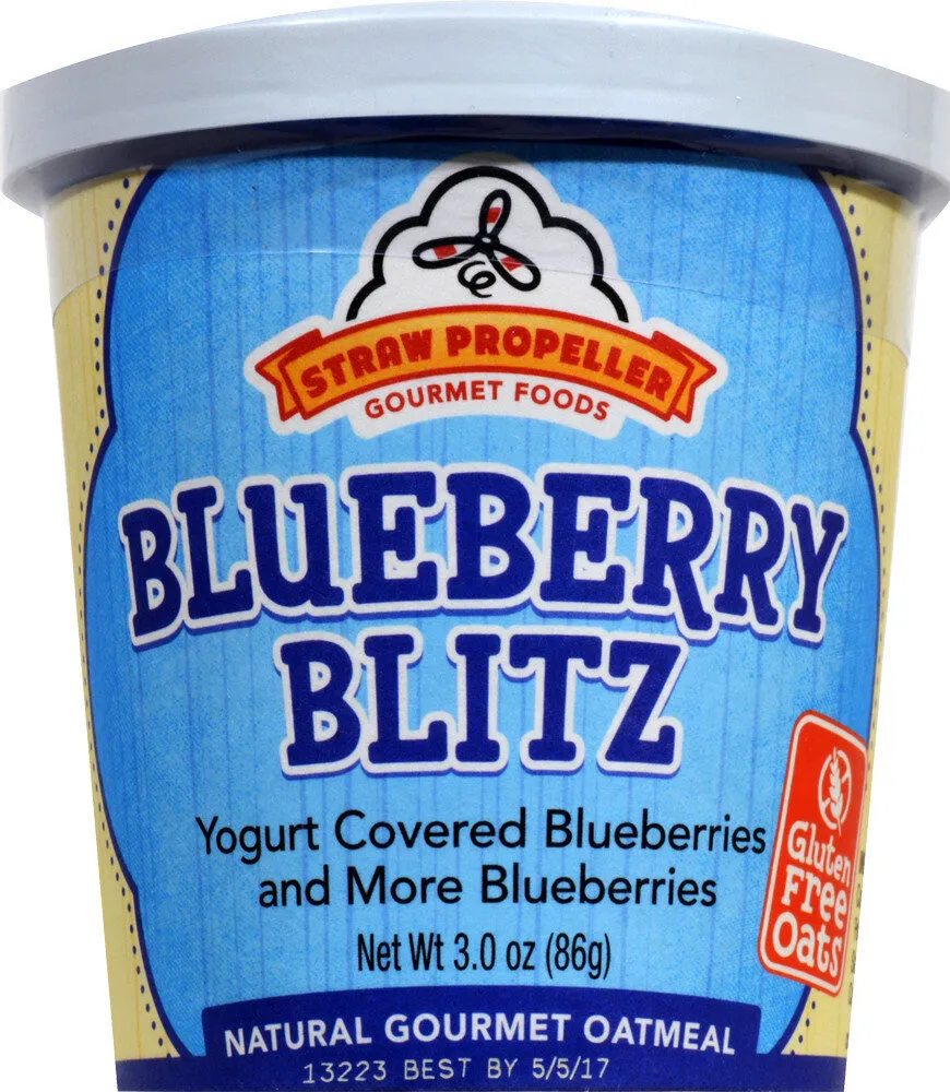 Straw propeller blueberry blitz gourmet oatmeal