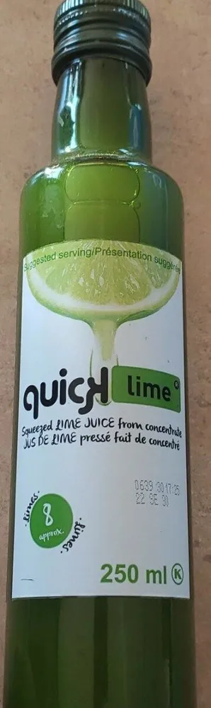 Jus de lime fait de concentré