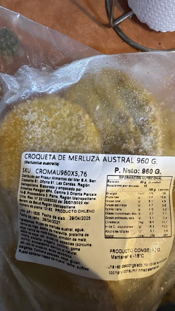 CROQUETA DE MERLUZA AUSTRAL 960 G.