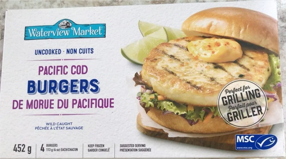 Pacific cod burgers