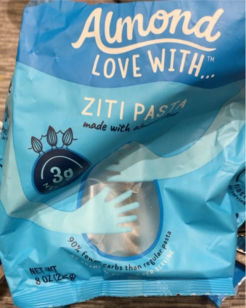 Almond live with ziti pasta