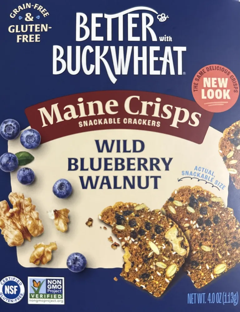Main crisps, snack bowl crackers, Wildberry walnut