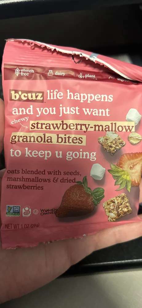 strawberry-mallow granola bites
