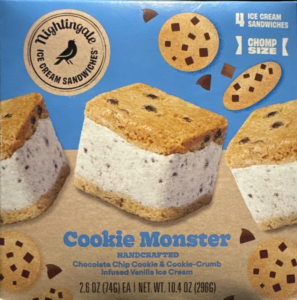 Cookie Monster Chocolate Chip Cookie & Cookie-Crumb Infused Vanilla Ice Cream