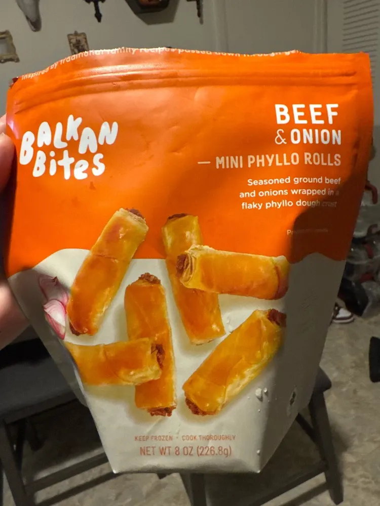 Beef And Onion Mini Phyllo Rolls