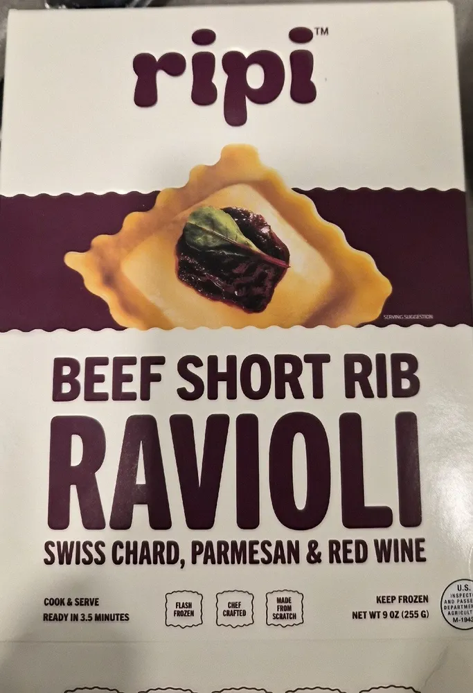 Beef Short Rib Ravioli Swiss Chard, Parmesan & Red Wine