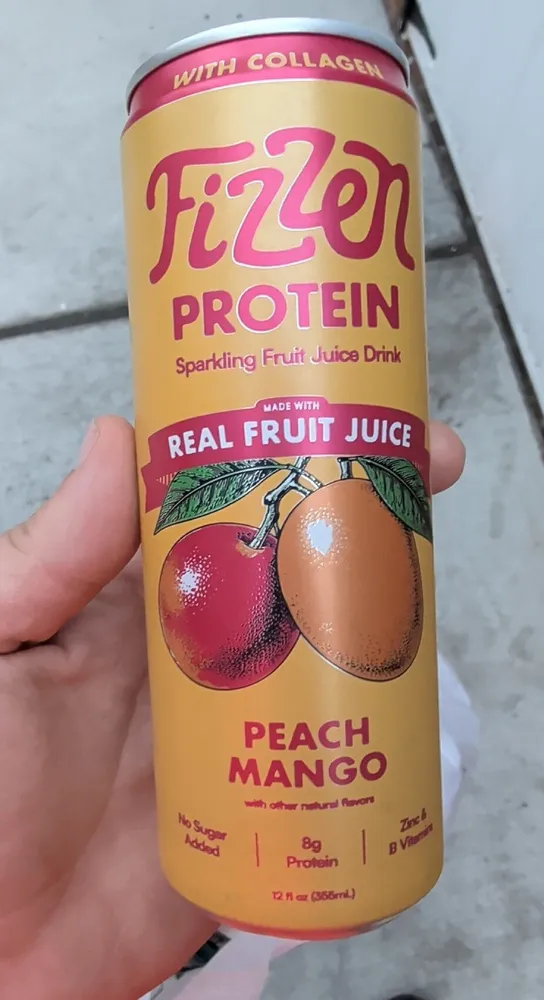 Fizzen Protein Sparkling Juice Drink Peach Mango
