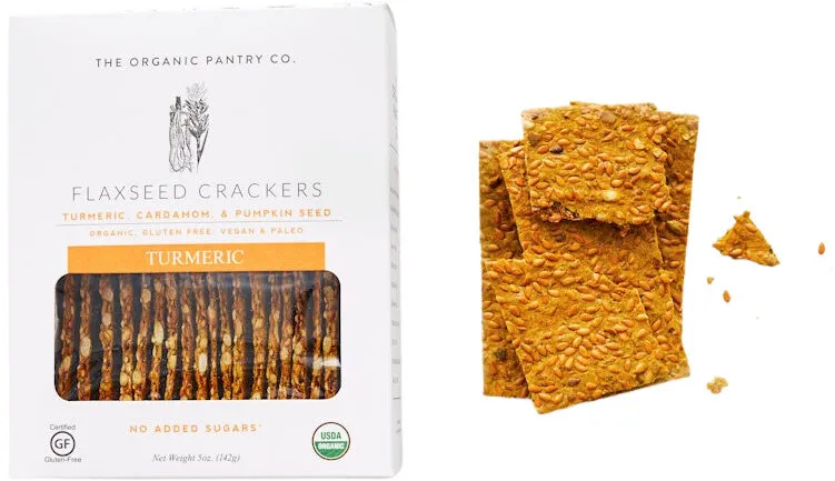 The Organic Pantry Co, Flaxseed Crackers, Turmeric