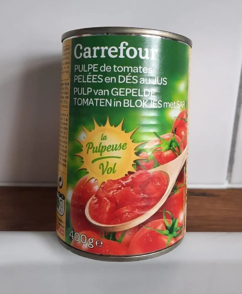 Pulpe de tomates pelées en dés au jus