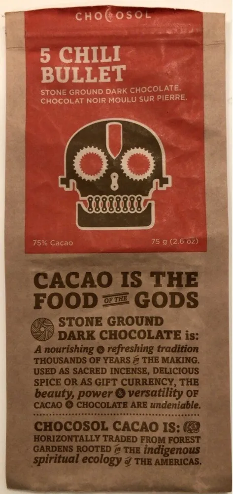 5 Chili Bullet Stone Ground Dark Chocolate