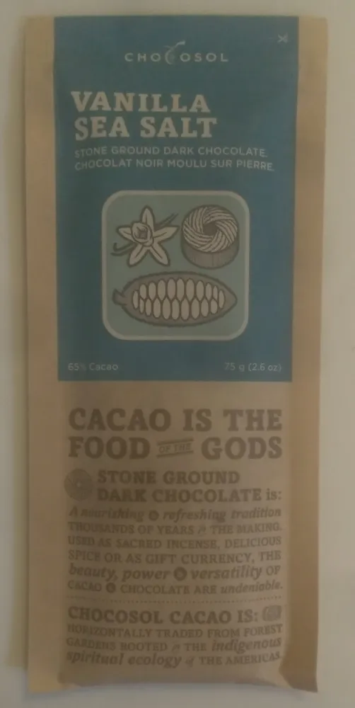 65% Cacao Vanilla Sea Salt Stone Ground Dark Chocolate