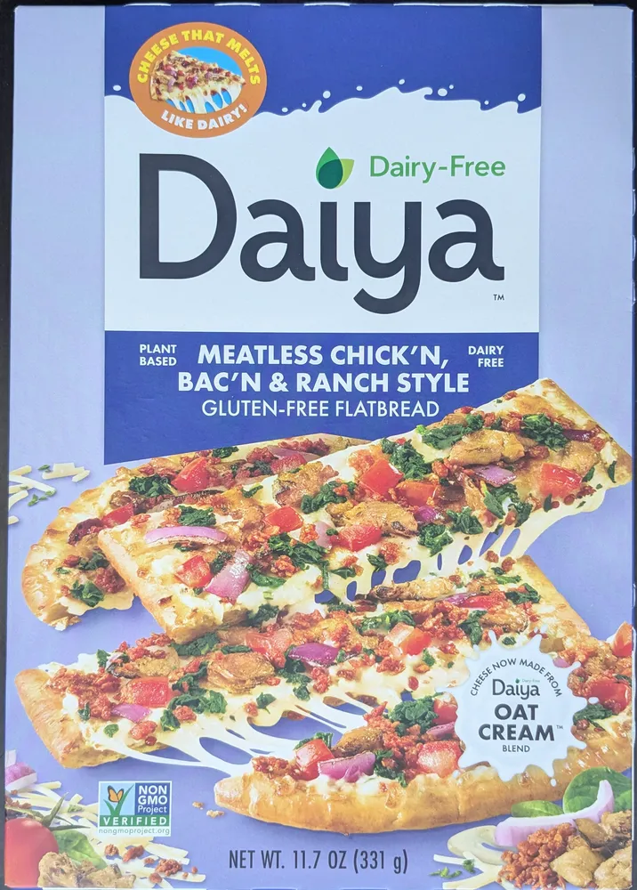 Flatbread plant-based chick'n, smoked bac'n&ranch style pizza