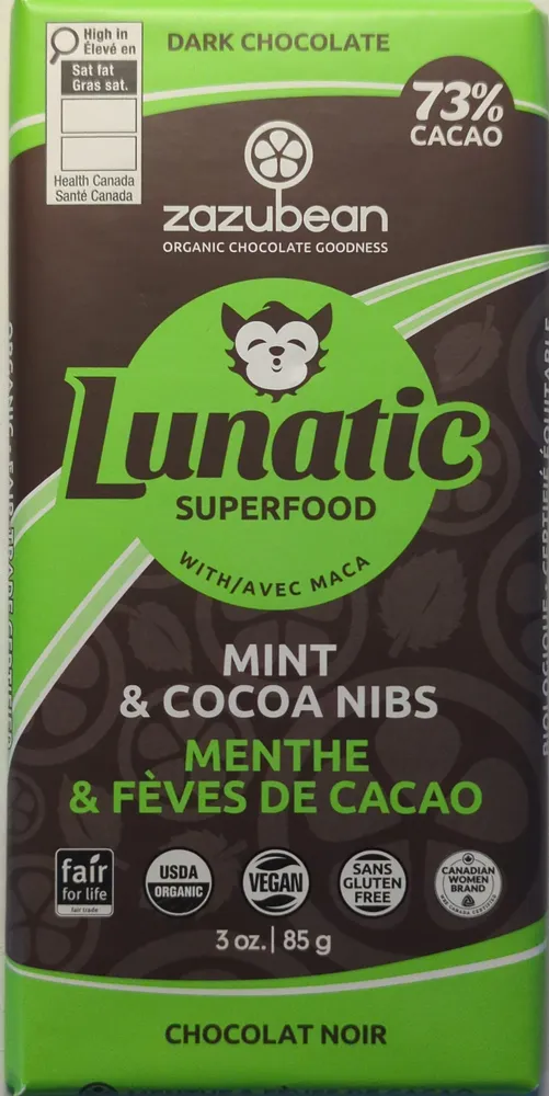 Dark Chocolate - Lunatic Superfoods with Mint & Cocoa Nibs