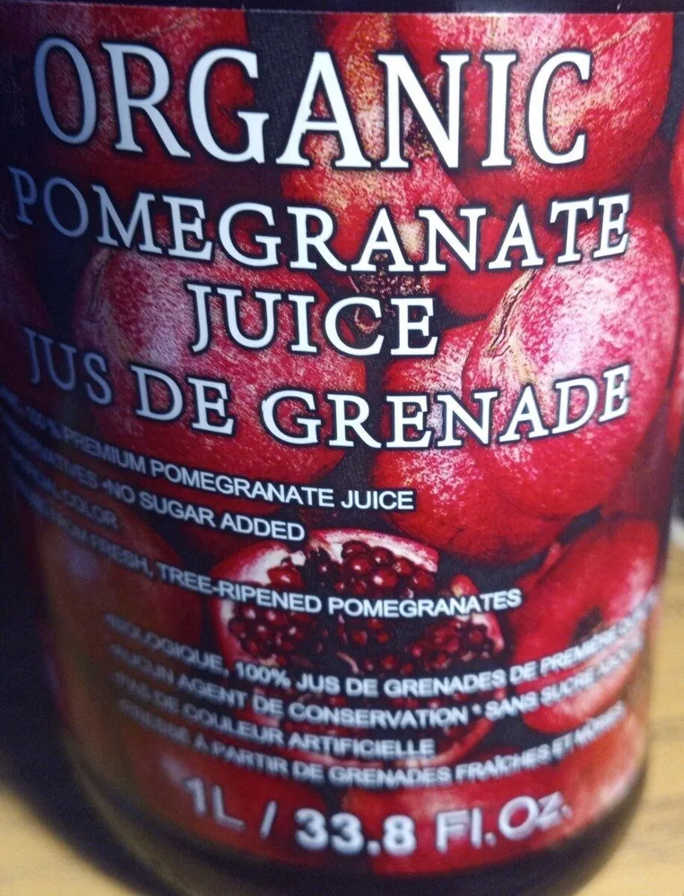 Organic pomegranate juice