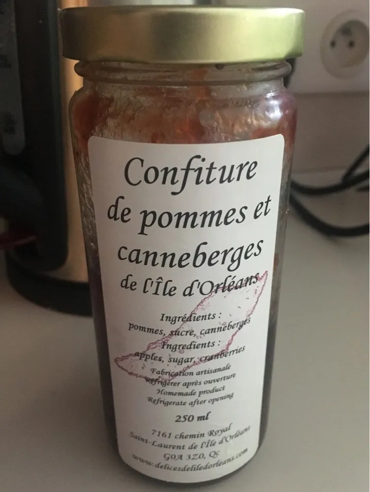 Confiture de pommes et canneberges