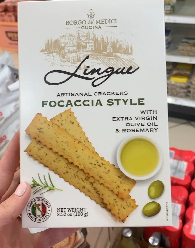 Lingue artisanal crackers focaccia style