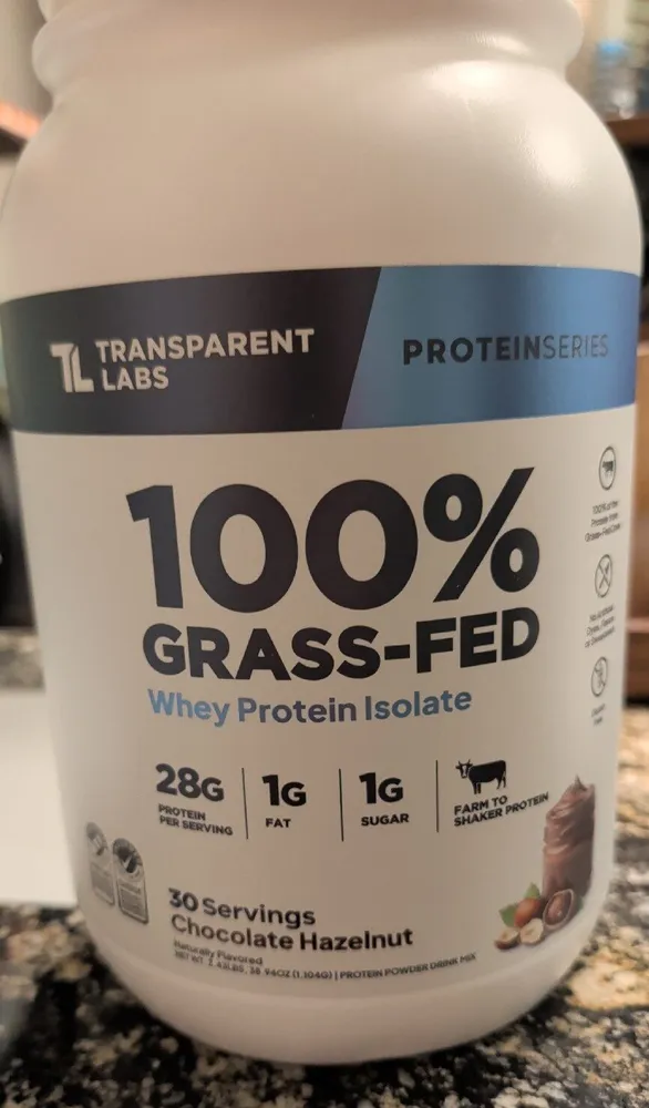 100% Grass-fed Whet Protein Isolate Chocolate Hazelnut Flavor