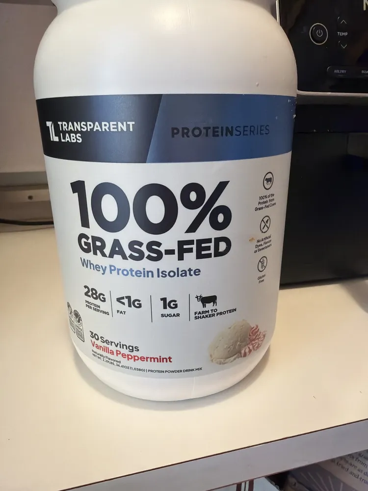 100% Grass-fed Whey Protein Isolate Vanilla Peppermint