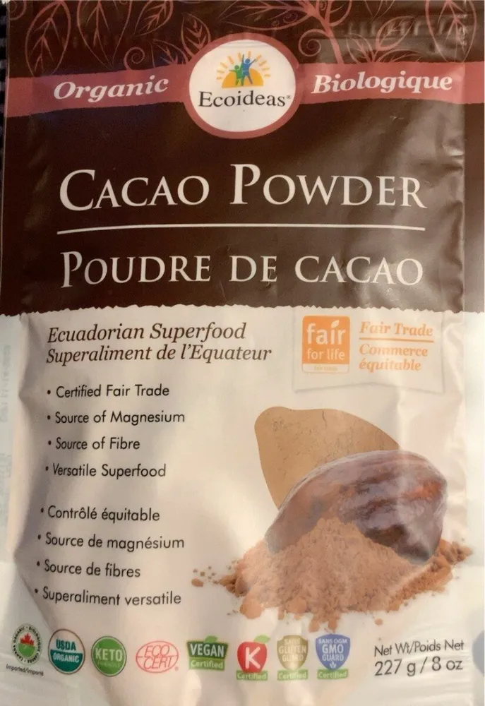 Poudre de cacao, Biologique