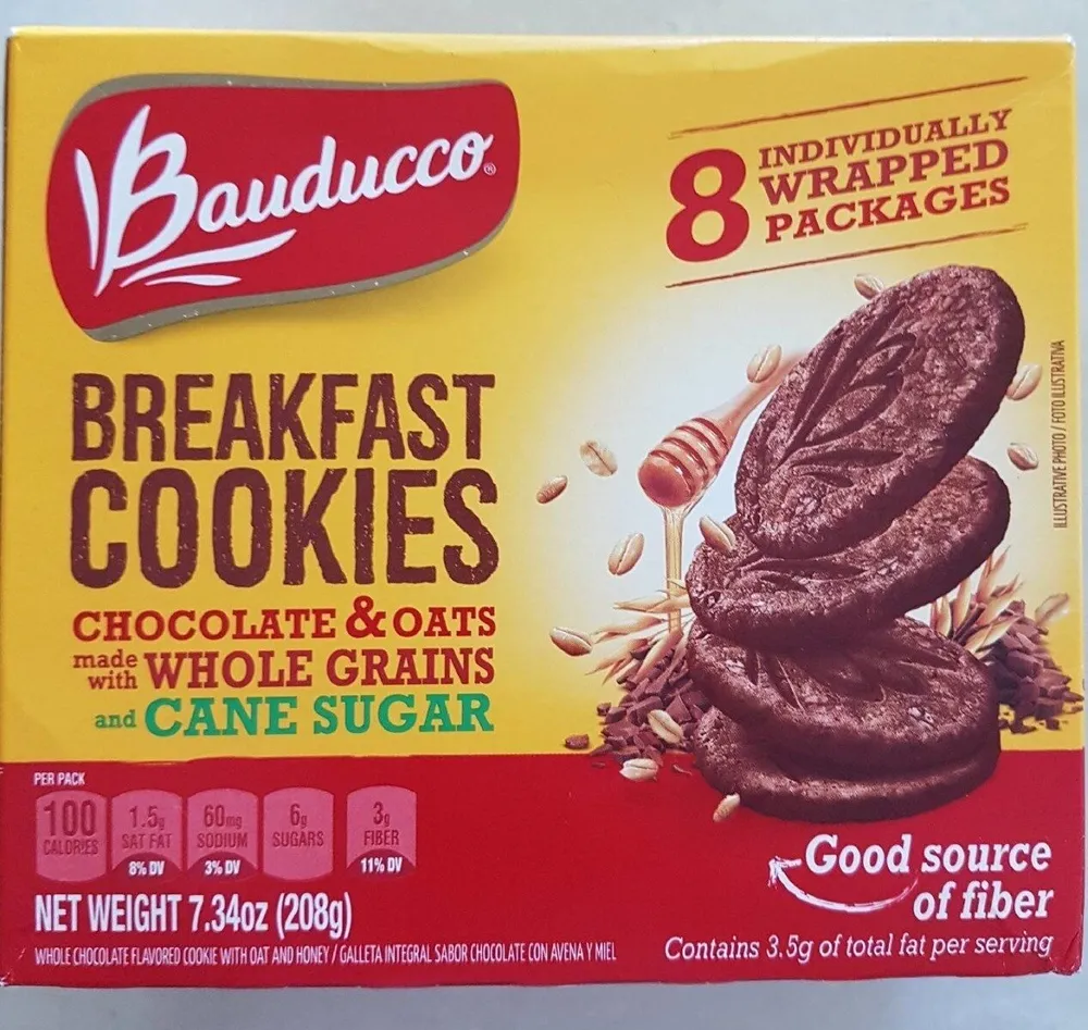 Breakfast cookies chocolat and oats
