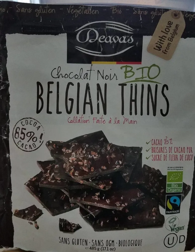 Chocolat noir bio Deavas