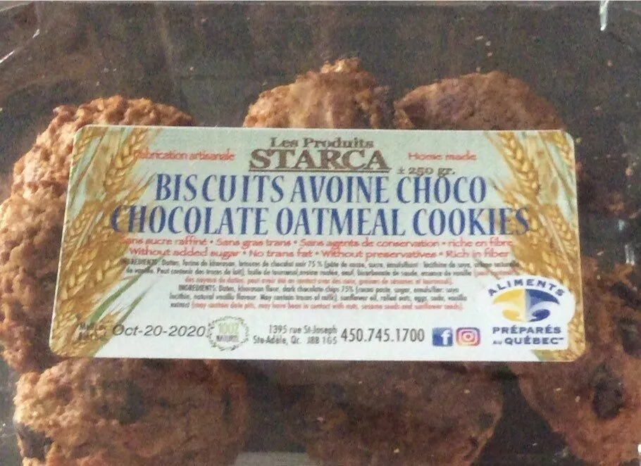 Biscuits avoine choco