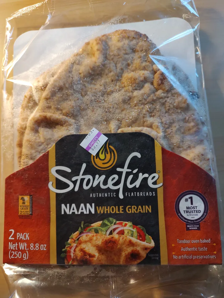 Naan whole grain authentic flatbreads