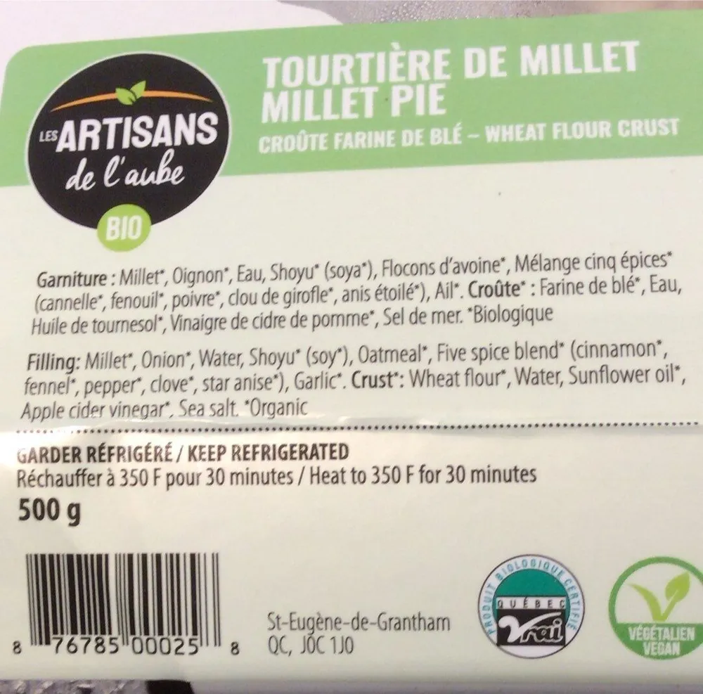Tourtière de millet
