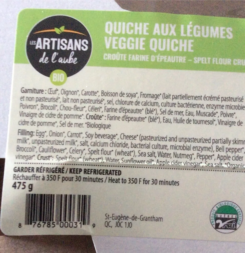 Quiche aux légumes