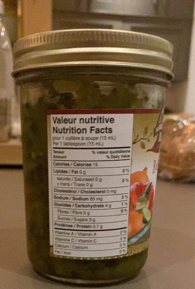 Relish aux conconbres