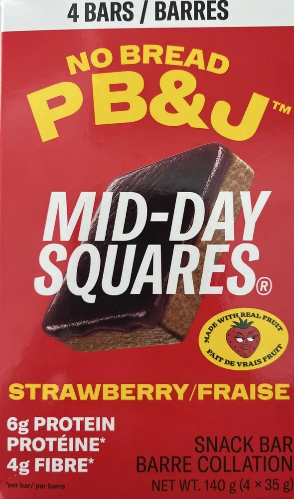 NO BREAD PB&J MID-DAY SQUARES STRAWBERRY/FRAISE SNACK BAR