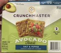 Avocado Toast Salt & Pepper Crunchy, Baked Rice Crackers