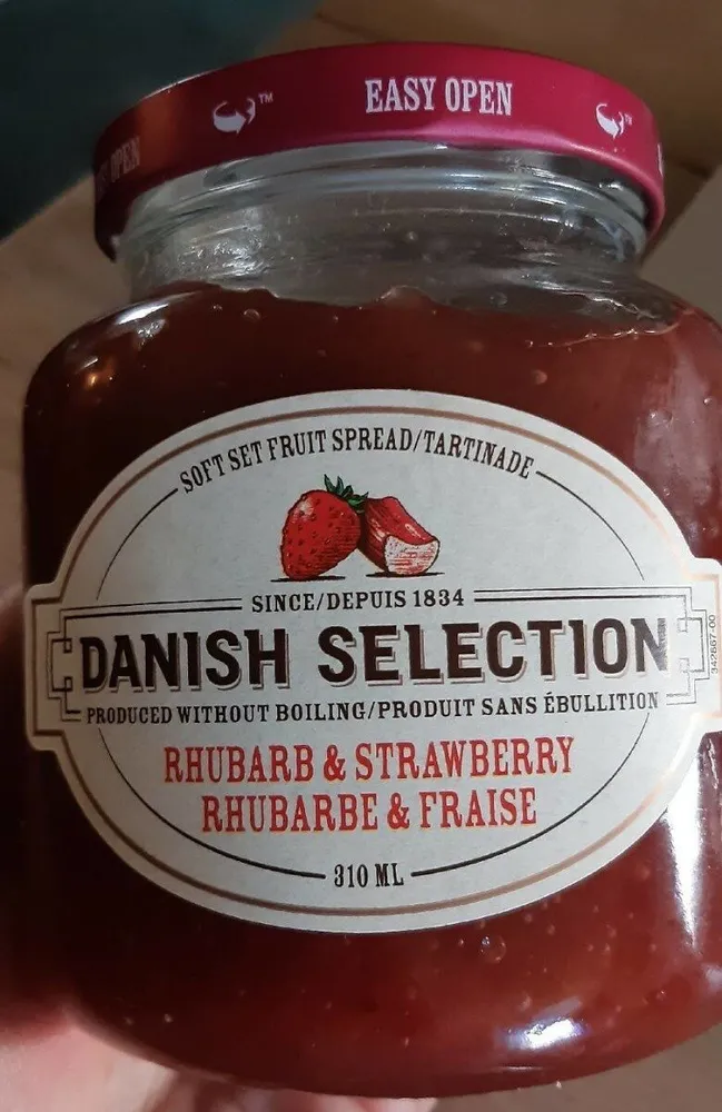 Danish selection: Rhubarb and strawberry jam