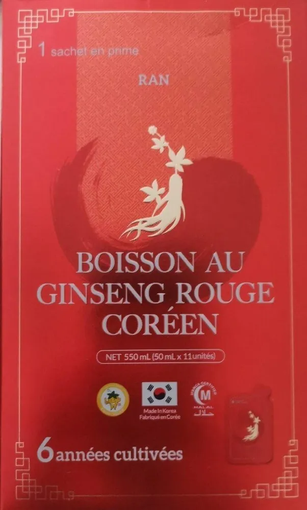 Boisson au ginseng rouge coréen