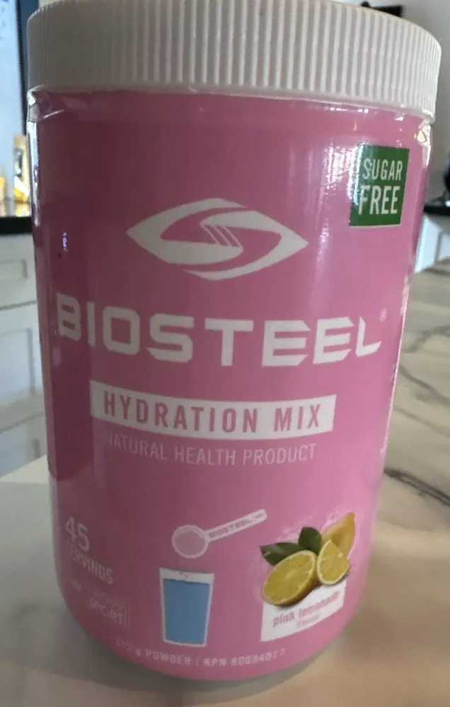 BIOSTEEL electrolytes, pink lemonade