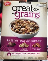 Cereal, raisins, dates & pecans