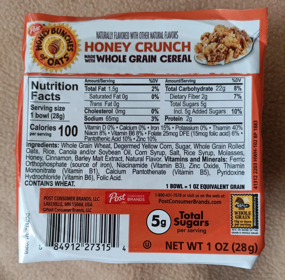 Honey Crunch with Whole Grain Cereal