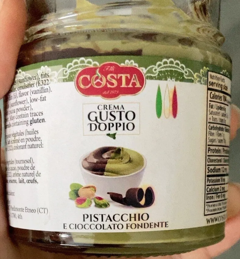 Crema gusto doppio pistacchio e cioccolato fondente