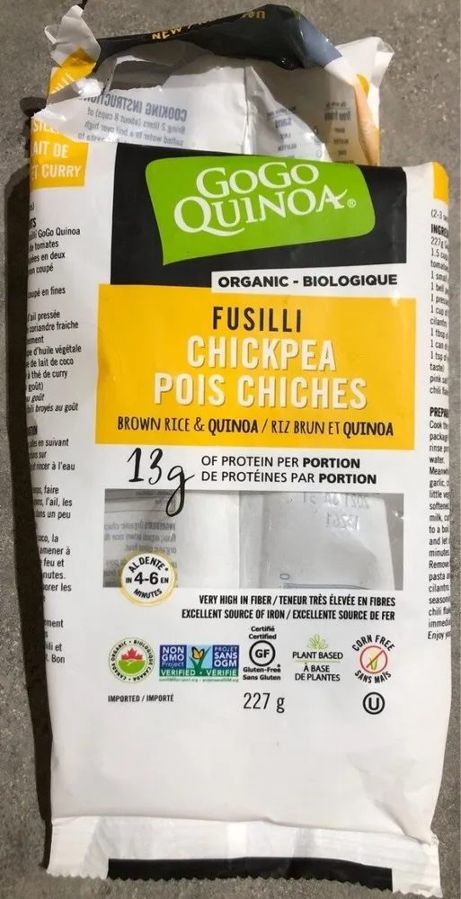 Fusilli Chickpeas, Brown rice and Quinoa