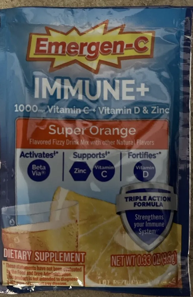 IMMUNE+ Super Orange Flavored Fizzy Drink Mix