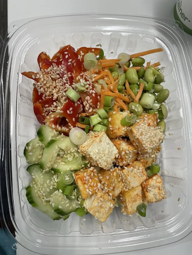 Sesame Soy Soba Noodle Salad, Sriracha Tofu