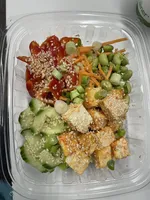 Sesame Soy Soba Noodle Salad, Sriracha Tofu