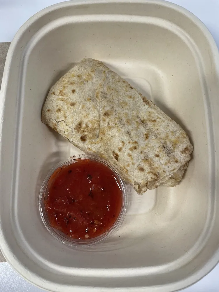 Egg White, Cheddar, Salsa, Peppers, Burrito