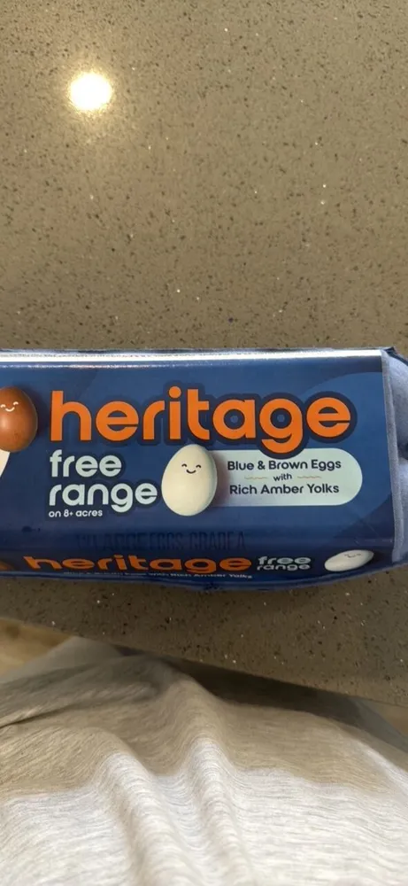 heritage free range Blue & Brown Eggs with Rich Amber Yolks