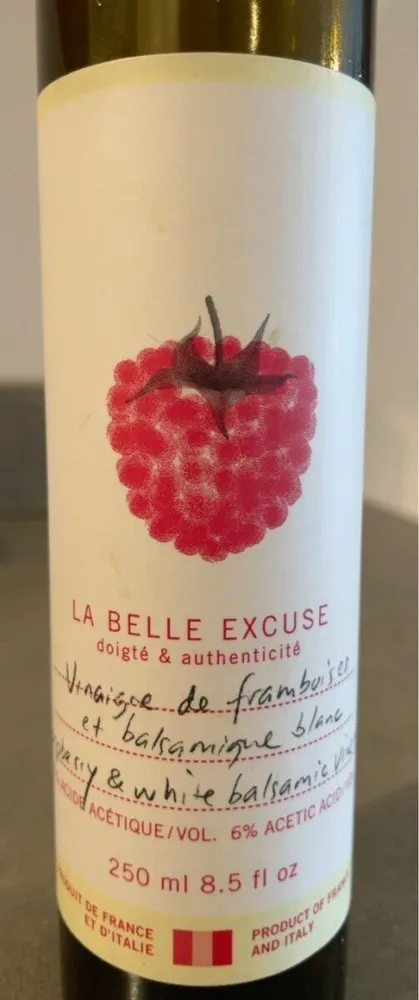 Vinaigre de framboises et balsamique blanc