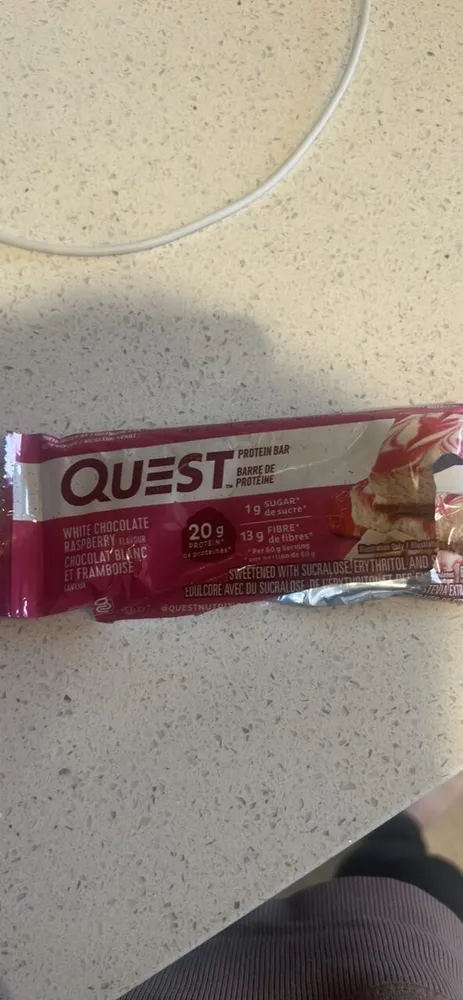 White chocolate raspberry protein bar