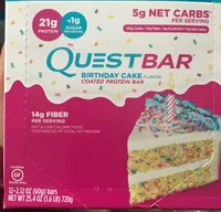 protein bar, Birthday cake coated