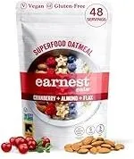 Hot & fit cereal, earnest eats, american blend cranberries + almonds + flax